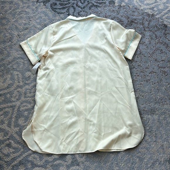 Vintage Amanda Payne Satin Button Down Nightgown Pale Yellow Large - Picture 5 of 7